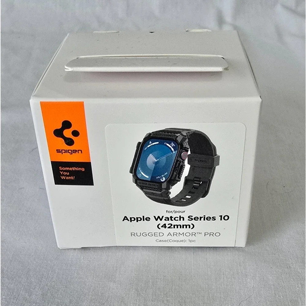 Spigen Apple Watch Series 10 42mm Rugged Armor Pro Case Matte Black NIB